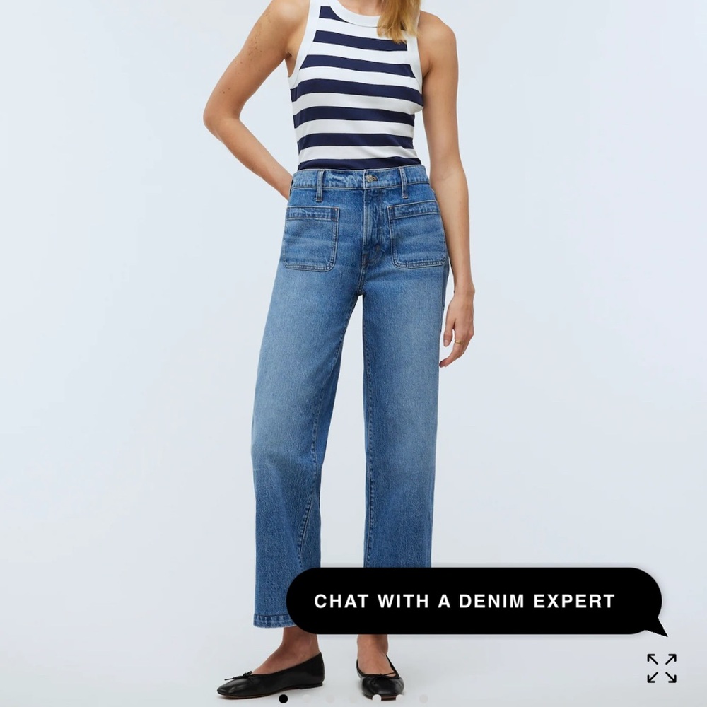 NWT Madewell Emmett Wide Leg Jeans Lakecourt Wash